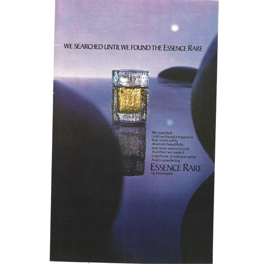 Essence Rare Houbigant Vintage 1977 Print Ad Perfume Fragrance ADVERT